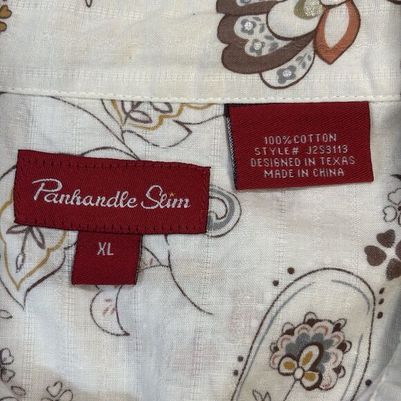 Panhandle Slim Womens XL White Paisley Western Rodeo Ranchwear Cowgirl Fit Shirt - Picture 14 of 16